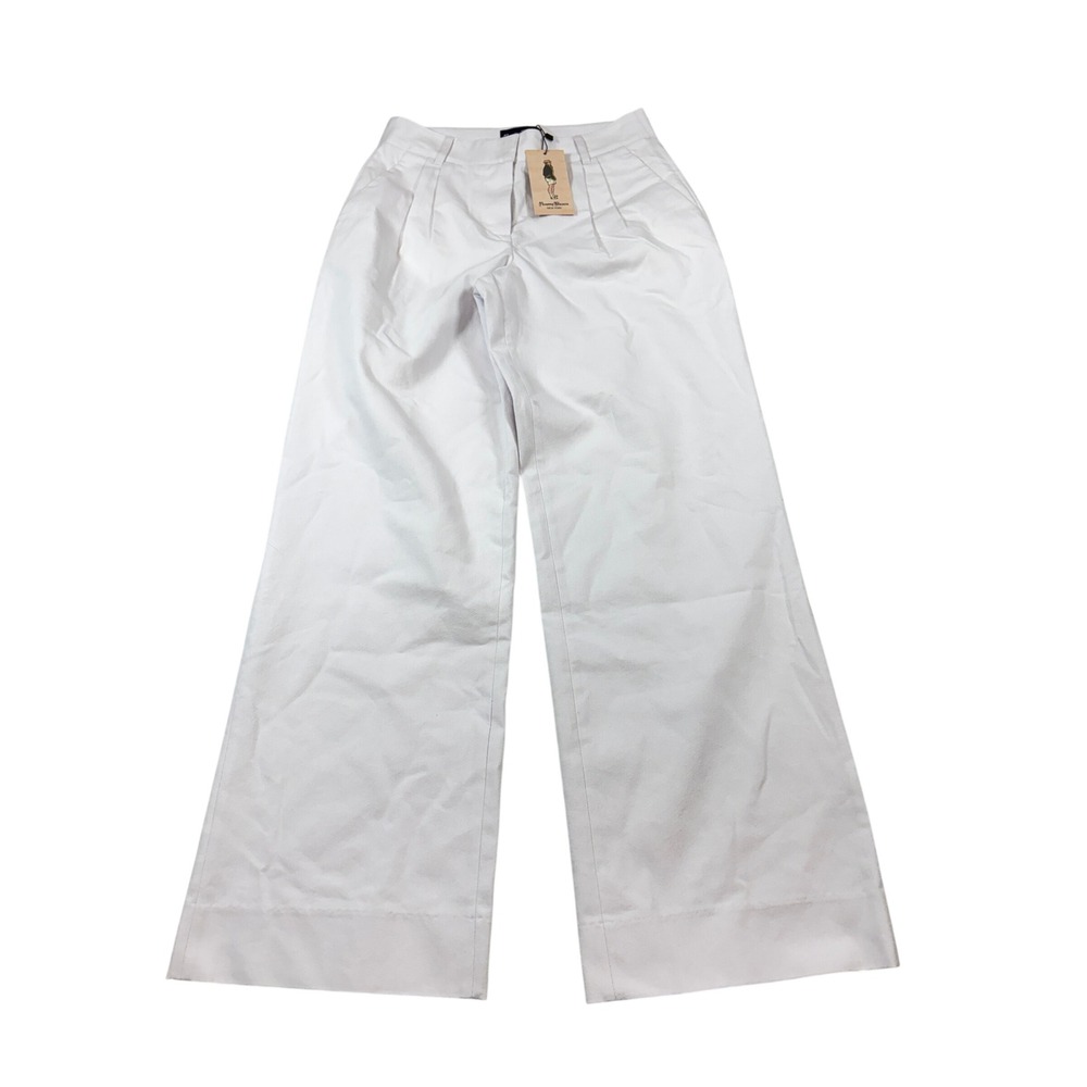Rowing Blazers‎ White Wide Leg Pleated Trousers High Rise Pants Size 0 NWT